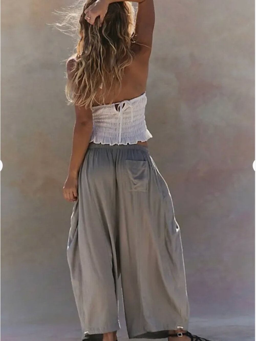 Free People Women's Khloe Smocked Halter Top In Coconut Milk - XL. NWT - Picture 10 of 10